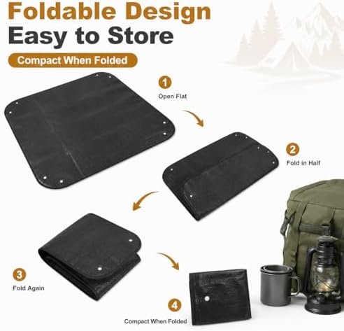 Camping Shower Tent Floor Mat 100 x 100 cm, Foldable PE Ground Pad for Pop Up Changing Shelter, Outdoor Shower Base for Camping, Beach, Caravan and RV - Image 6