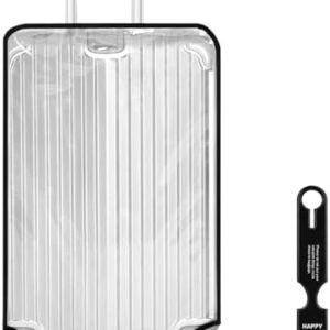 Clear Suitcase Cover 30 inch, Waterproof PVC 30 inch Large Suitcase Covers Protectors Luggage Cover, Transparent Luggage Protector with Tag, Anti-Scratch Protector for Wheeled Suitcases