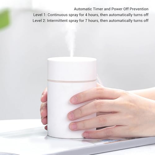 Qcwwy Portable Humidifier, 300ml USB Cool Mist Air Humidifiers Desktop Essential Oil Diffuser Device Compact Mini Ultrasonic Technology Gadget for Baby Bedroom Plants Office Travel - Image 8