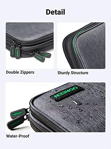 UGREEN Travel Accessories, Portable Bag Electronics Organiser Large Capacity Tech Pouch Compatible with Small Gadget USB Charging Cable Charger Adapter Power Bank Hard Drive SD Card(M) - Image 5