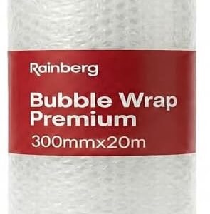 Rainberg 300mm x 20m Heavy Duty Bubble Wrap Roll, Air Bubble Premium Quality Protection for Packaging, Storage, Fragile Items, Moving House Essentials, Recyclable & Eco-Friendly