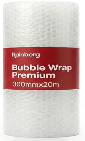 Rainberg 300mm x 20m Heavy Duty Bubble Wrap Roll, Air Bubble Premium Quality Protection for Packaging, Storage, Fragile Items, Moving House Essentials, Recyclable & Eco-Friendly