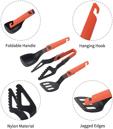 Fire-Maple Chef Camp Kitchen Set | Portable 6 pc Kit with Folding Tongs, Spatula, Spoon | Essential Outdoor Gear for Backpacking, Car Camping, Fishing, BBQ, and Travel - Image 3