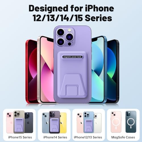 YAGOPAL Power Bank 10000mAh Magnetic Wireless Power Bank with Foldable Stand and LED Display Portable Charger 22.5W PD Fast Charging Battery Pack For iPhone 16/15/14/13/12 Mini Pro/Pro Max - Image 6