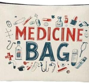 Travel Medicine Bag, Medication Bag for Travel, Medicine Bags for Travelling for Travelling Meds Toiletry Bags Portable Make Up Zipper Pouch for Medication Pills Med Kit Bag for Bedroom