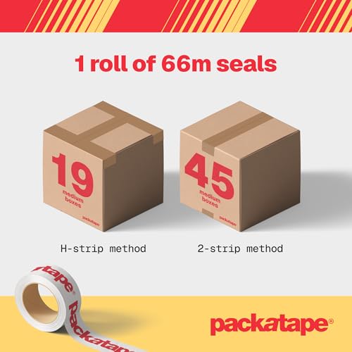Packatape Fragile Packing Tape for Parcels and Boxes - Heavy Duty Fragile Packaging Tape Provides a Strong, Secure and Sticky Seal for your Boxes, 12 Rolls Per Pack, 48MM x 66M - Image 6