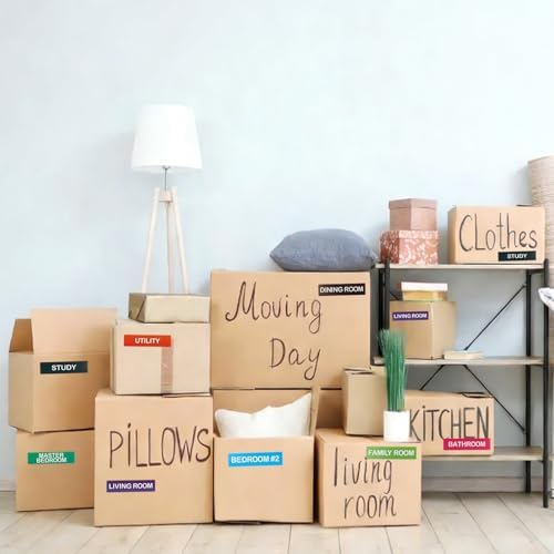 210 Pcs Moving House Labels, Coloured Packing Labels, Packing Tags Fragile Stickers for Storage Boxes, Moving House Essentials, 15 Sheets - Image 5
