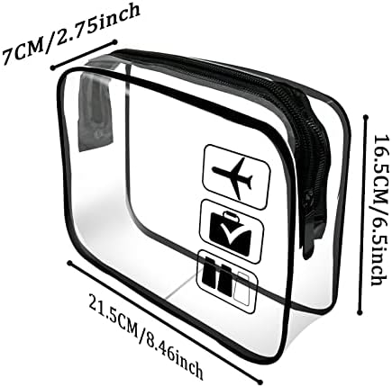 Clear Travel Toiletries Bag, 2 Pcs TSA Approved Toiletry Bag with Zippers Travel Accessories Portable Waterproof Cosmetic Clear Makeup Bag for Women and Men (Black) - Image 2