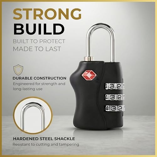 TSA Approved 3 Digit Combination Luggage Locks 2 Packs Assorted Colour - Resettable Travel Padlock for Suitcases Backpack & Gym Locker Security, Travel Accessories and Holiday Essentials - Image 6