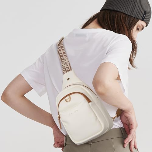 OSOCE Crossbody Bags for Women PU Shoulder Bag Small Sling Chest Bag Purses with Adjustable Guitar Strap Phone Cable Hole Fanny Pack Cross Body Bag with for Ladies Travel Shopping - Image 7