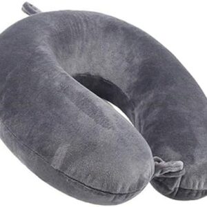 kierain Travel Pillow Memory Foam Neck Pillow for Travel Support Pillow Luxury Compact Lightweight Quick Pack for Camping Sleeping Rest Cushion (Gray)