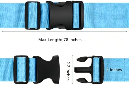 Luggage Straps, 2 Pcs Adjustable Suitcase Packing Belts Travel Accessories (Light Blue) - Image 2