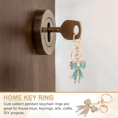 PATIKIL Bow Keychain for Women, Bag Purse Charm Rhinestone Bow Accessories for Key Handbag Backpack Car Ring, Gold - Image 5