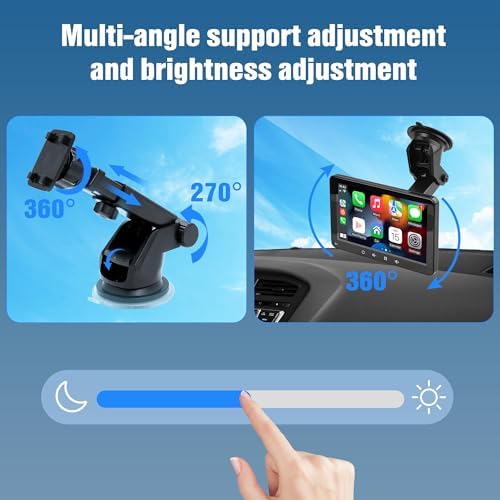 Alltolink 7 inch Wireless Apple Carplay & Android Auto Car Play Screen, Portable Car Tablet Smart Screen with Voice Control, Support Mirror Link, GPS Control for Most Vehicles - Image 4