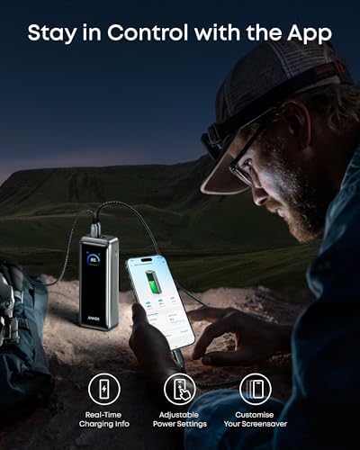 Anker Prime Power Bank, 26,250mAh 3-Port Portable Charger with 300W Max Output, Two-Way Charging, TSA-Approved, App Control, for iPhone 17/16 Series, and More (Base Not Included) - Image 6
