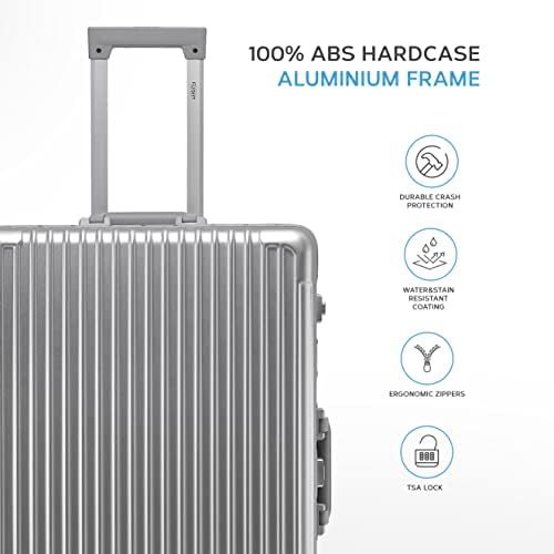 Flight Knight Premium Travel Suitcase - 8 Spinner Wheels - Built-in Side Lock Lightweight Aluminium Frame, ABS Hard Shell Carry on Check in Luggage Highly Durable - Approved for Over 100 Airlines - Image 2