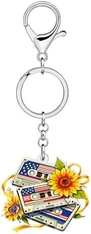 Acrylic Vintage Cassette Tape Keychain Wallet Car Ker Chain Rings Vintage Jewelry Nostalgia Gifts for Women Girls Charms - Image 4
