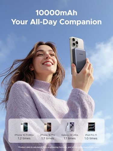 UGREEN Nexode Magnetic Wireless Power Bank Fast Charging, 10000mAh MagSafe-Compatible Portable Charger PD 20W USB-C Battery Pack Compatible with iPhone Air/17/16/15/14/13/12 Plus/Pro/Pro Max/Mini - Image 4