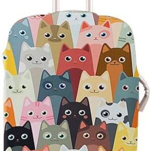 Luggage Cover, Stretchable Suitcase Protector, Anti Scratch Travel Suitcase Cover, Polyester, Elastic, Luggage Protector, Suitcase Protective (Cat, S)
