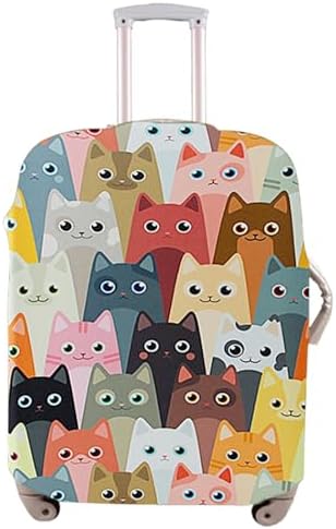 Luggage Cover, Stretchable Suitcase Protector, Anti Scratch Travel Suitcase Cover, Polyester, Elastic, Luggage Protector, Suitcase Protective (Cat, S)