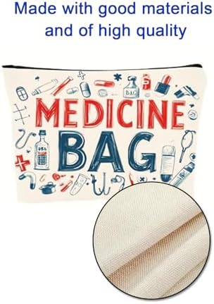 Travel Medicine Bag, Medication Bag for Travel, Medicine Bags for Travelling for Travelling Meds Toiletry Bags Portable Make Up Zipper Pouch for Medication Pills Med Kit Bag for Bedroom - Image 6
