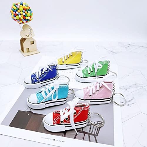 JZK 12x Mini sneakers keychains, canvas shoes keyrings for party favours, birthday party giveaways for boys girls, backpack key chains, graduation party favours, children party keepsakes - Image 6