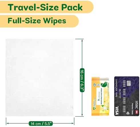 Mini Antibacterial Wet Wipes Travel Size, Pocket Hand Wipes, Alcohol Free, Hypoallergenic for Adults & Kids, Travel Essentials Small Pack Multipurpose Cleaning Wipes 8 Pack (48 Wipes Total) - Image 5
