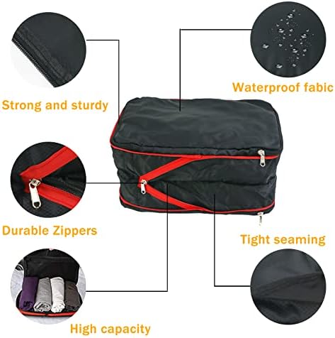 Compression Packing Cubes 6/8/9 Piece Set Travel Packing Cubes, Multifunction Cubes Luggage Organiser Waterproof Travel Compression Suitcase Bag - Image 4