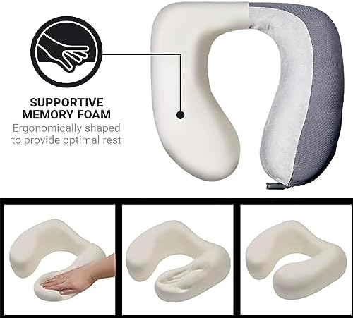 Go Travel Super Supportive & Ergonomic Memory Foam Dreamer Travel Neck Pillow (Light Blue) | Cushioned head & neck support for flights, coaches, cars and train journeys - Supportive & Ergonomic. Ref 481.101-LB. - Image 6