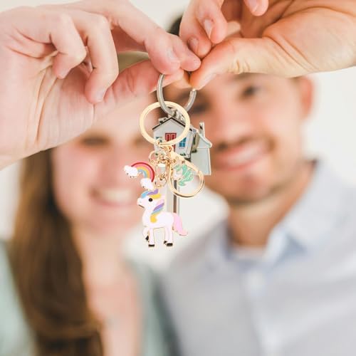 PACKOVE Unicorn Keychain Mini Unicorn Keyring Unicorns Purse Charm Enamel Rainbow Keyring Cute Animal Animal Keychains Backpack Charms for Girls Backpack Purse - Image 7