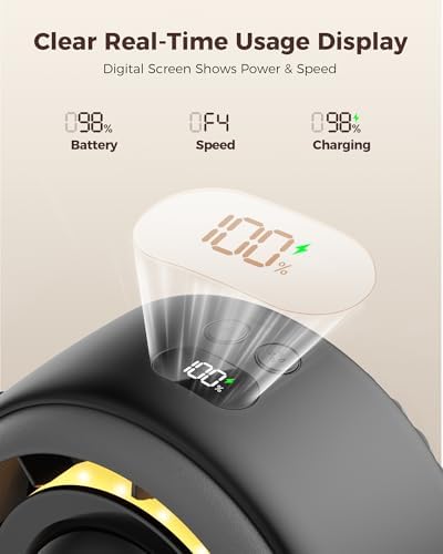 SWEETFULL Portable Pram Fan - 360° Rotating Baby Stroller Fan Clip On, 4000mAh Rechargeable 4-Speed Handheld Cooling, LED Display & Night Light for Buggy/Car Seat/Crib Travel Essentials - Image 5