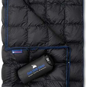 Get Out Gear Down Camping Blanket - Outdoor Lightweight Packable 650 Fill Power Down Blanket Compact Waterproof and Warm Backpacking Quilt for Camping Hiking Travel Hammock