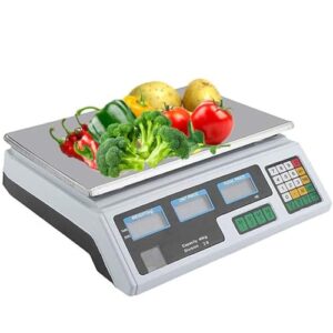 40kg Electronic Shop Digital Scale, Kitchen Digital Baking Scales, with LCD Dual Screen Display, Accuracy Adjustable, for Food, Meat, Deli, Fruit Market