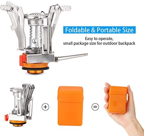 Odoland Camping Cookware Set With Stove for 1-2 People - Portable Campfire Stainless Steel Cook Gear Traveling Cooking Equipment Utensils Outdoor Cooking Kit for Trekking Hiking Picnic - Image 4