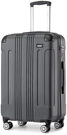 Kono 28 Inch Large Hard Shell Luggage ABS+PC Lightweight Suitcase with 4 Wheels Spinner Business Trip Trolley Case Suitcase (Grey)