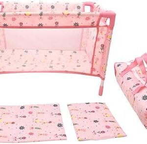 Peterkin DOLLSWORLD from Travel carry cot with quilt, pillow and travel bag - Suitable for dolls up to 46cm (18"), assembled cot measures 53 x 32 x 32cm. - Dolls & Accessories - Ages 3+