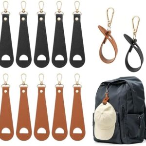 MWOOT Hat Clip for Travel on Bag, 10 Pcs Hat Clip Holders for Sun Hats, Baseball Caps, Backpacks, Bags, Luggage, Vacation Beach Cruise Essentials Accessories, Brown and Black
