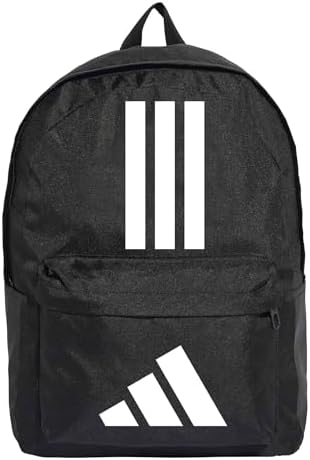 adidas Unisex Classic Three Stripes Back To School Backpack, Black/White, One Size
