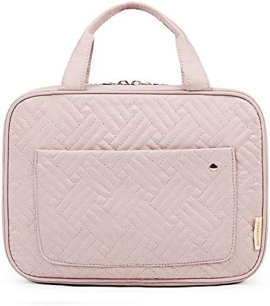 BAGSMART Hanging Toiletry Bag Travel Large Capacity Wash Bag Womens Makeup Cosmetic Bag, Travel Accessories for Full Sized Container (Medium-Pink) - Image 4