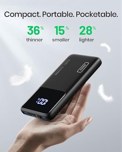 INIU Power Bank, Slim 22.5W PD Fast Charging Portable Charger, USB C in&out 10000mAh Battery Pack, Travel Essentials Powerbank, Mobile Phone Charger for iPhone 17 16, Samsung S25 S24, iPad, Xiaomi etc - Image 9