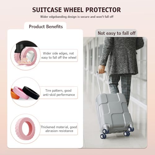Luggage Wheel Covers, Anti Dust & Scratch, For 2-2.4" Wheels - Orange | Luggage Compartment Wheel Protection Cover 8-Pack, Noise Reducing Suitcase Wheel Protector, For Most Carry on/Travel Bags - Image 7
