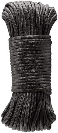 550 Paracord 100FT, Heavy-Duty Strong Rope Parachute Cord, High Strength - 5/32 in x 100 ft (4mm x 30m),Outdoor Camping Gear Tent Rope (Black, 100ft)