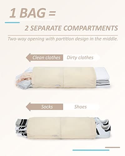 BAGSMART Compression Packing Cubes for Suitcases & Backpack, 6 Set Travel Organisers Bags with Label Pocket for Luggage, Travel Essentials, Holiday & Camping Accessories, White Opal - Image 4