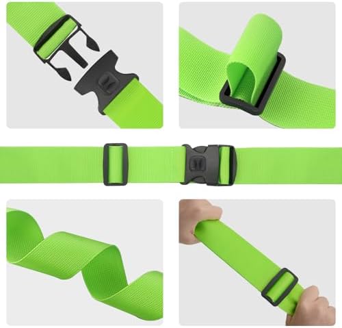 BILIONE 4 Pcs Luggage Straps for Suitcases, Heavy Duty, Adjustable, Premium Accessory for Travel Bag Closure (Rainbow, Orange, Blue) - Image 9