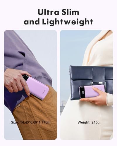 Charmast Power Bank with Built in Cables X 4, 10000mAh Portable Charger 6 Outputs 3 Inputs Travel Essentials, LED Display Type C Powerbank, Slim USB C Battery Pack Compatible with iPhone17/Samsung etc - Image 6
