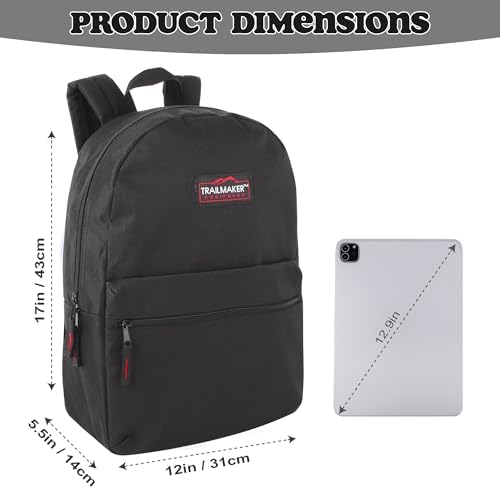 Classic Vintage Backpack for Adults and Kids with Adjustable Padded Shoulder Straps | School Bookbags for Girls, Boys (Black) - Image 4