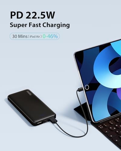 【2 Pack】Miady 10000mAh Power Bank, 22.5W Fast Charging Portable Charger USB C In&Output High-Speed Battery Pack Compatible with iPhone 17/16/15,Galaxy S25/S24, Android, iPad - Image 2