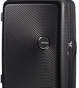 American Tourister Soundbox - Hard Shell Suitcase 77 cm Large - Trolley Suitcase with 4 Wheels, TSA Lock, Expandable & Light - 97/110 L - Black (Bass Black)