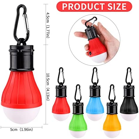 5 Pcs Camping Lights LED Tent Lights with Carabiner Clips Outdoor Mini Camping Lantern Portable LED Tent Lantern Lamp 3 Lighting Modes Hanging Light Waterproof Emergency Camping SOS Signal Light - Image 2