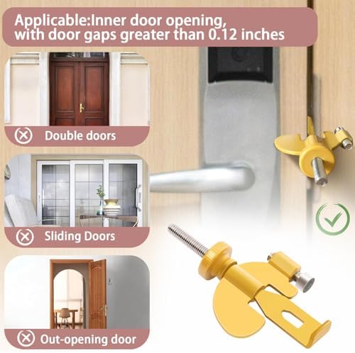 Portable Door Lock - Suitable for Travel Hotels, Homes,College Apartments with Increase Security, Adjustable, Easy to Install (Yellow) - Image 8